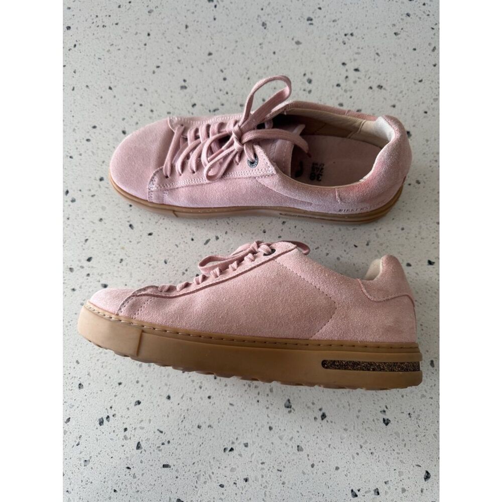 Birkenstock Pink Suede Leather Sneakers Casual Lace Up Size 38 L7 / M5 EUC